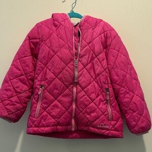 L.L. Bean Kids Fuchsia Quilted Puffer Jacket